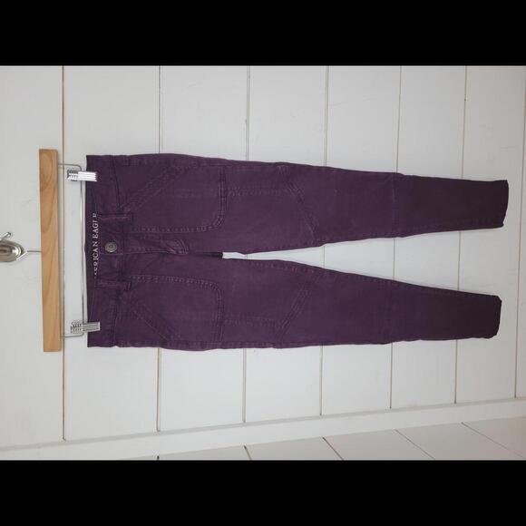 American Eagle Outfitters size 2 short purple stretch jeggings - Picture 1 of 4